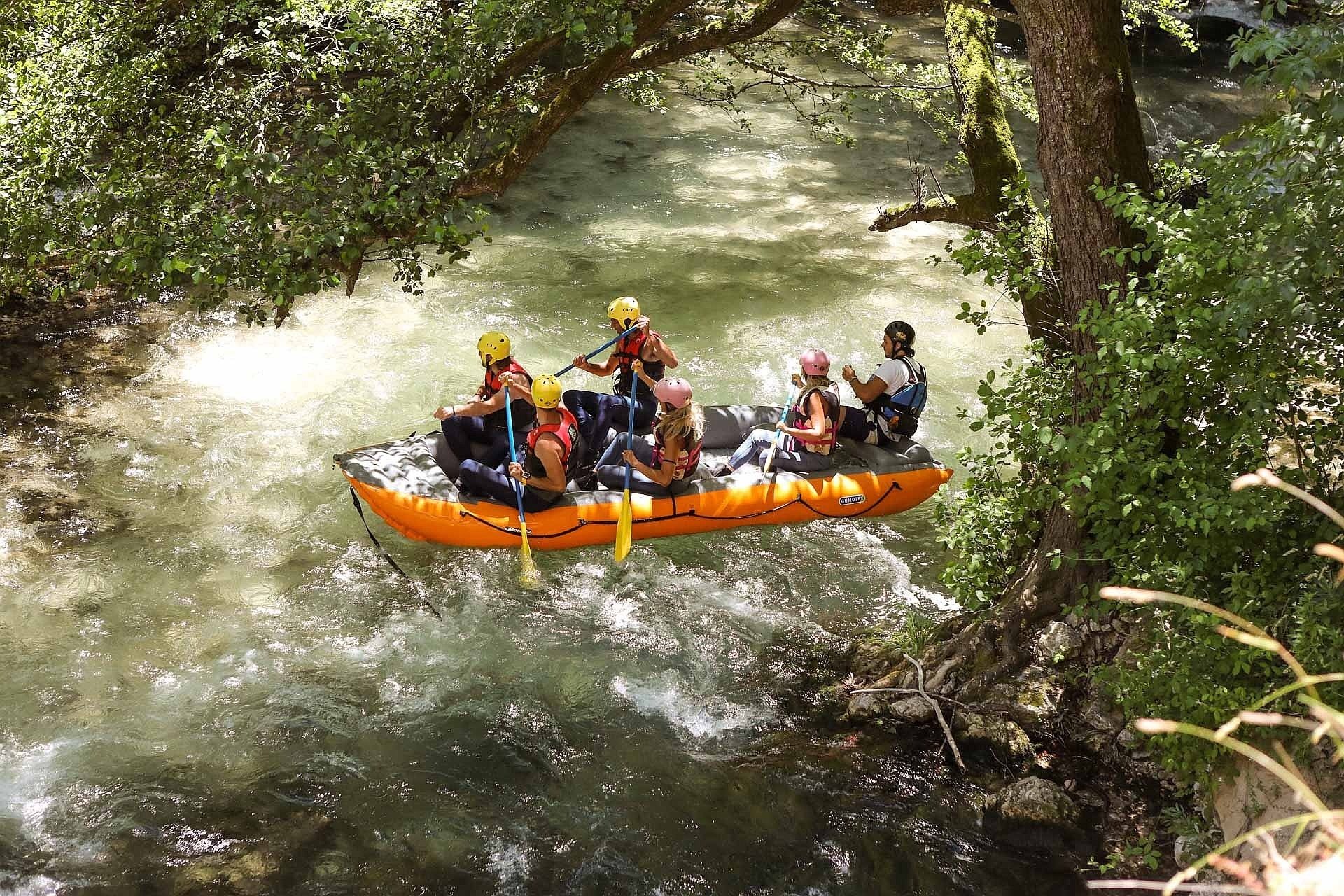rafting in the forest